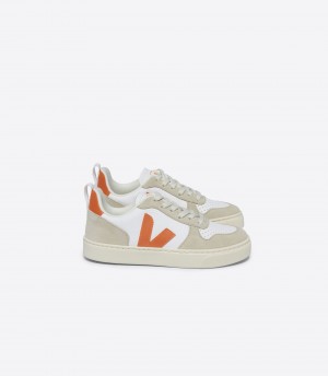 VEJA V-10 LACES LEATHER WHITE FURY ALMOND | VJ24860