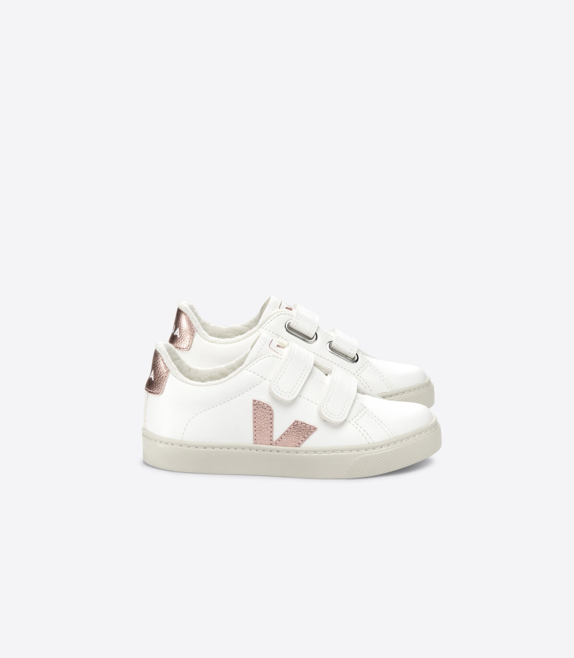 VEJA ESPLAR FURED LEATHER WHITE NACRE | VJ24802