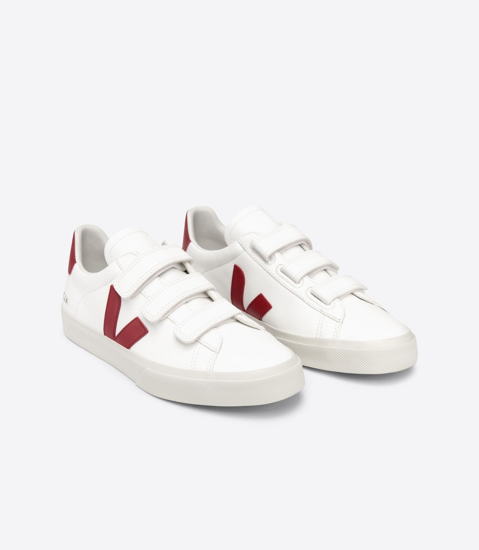 VEJA RECIFE LEATHER WHITE MARSALA | VJ24602