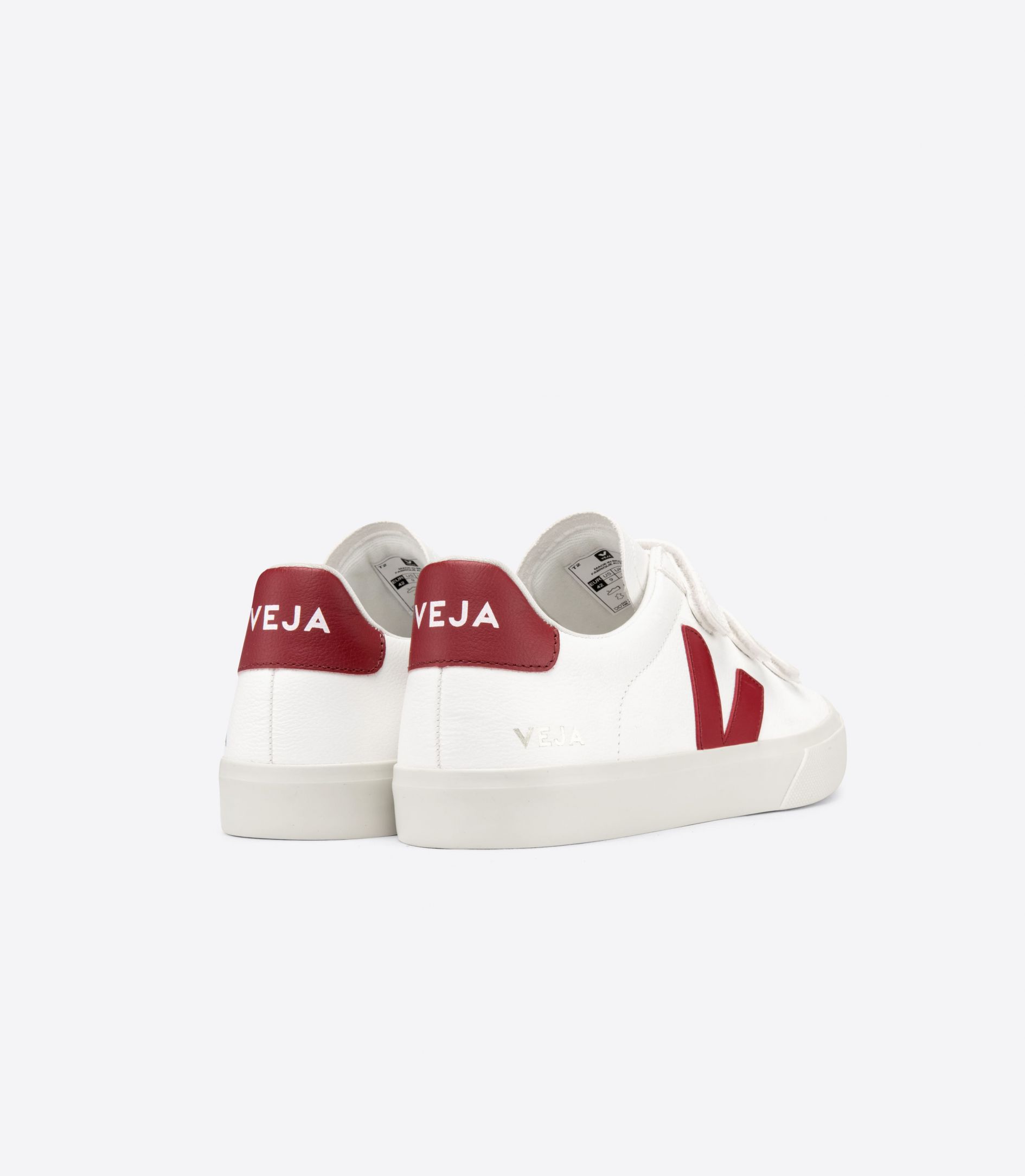 VEJA RECIFE LEATHER WHITE MARSALA | VJ24602