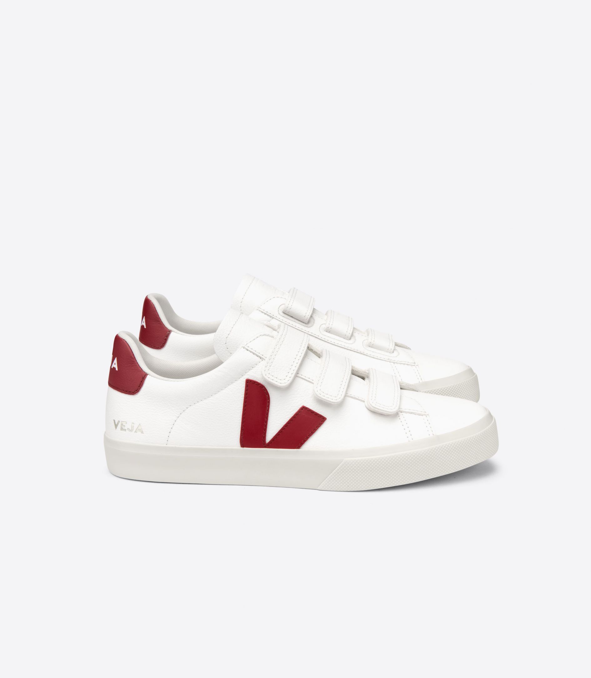 VEJA RECIFE LEATHER WHITE MARSALA | VJ24602