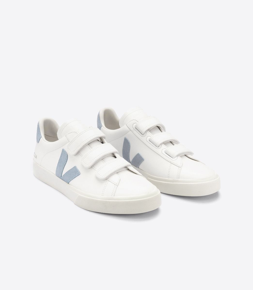 VEJA RECIFE LEATHER WHITE STEEL | VJ24607