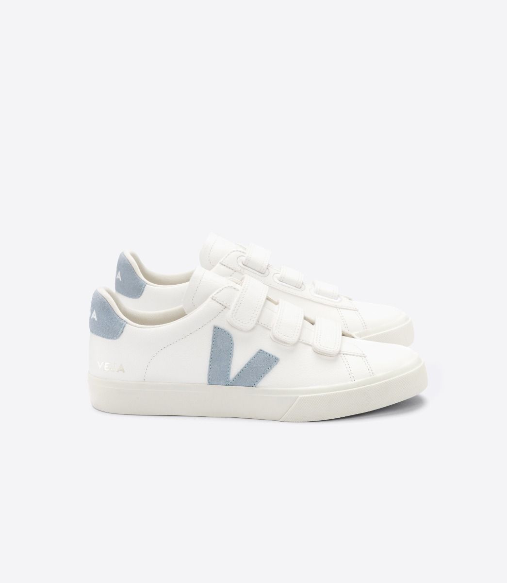 VEJA RECIFE LEATHER WHITE STEEL | VJ24607