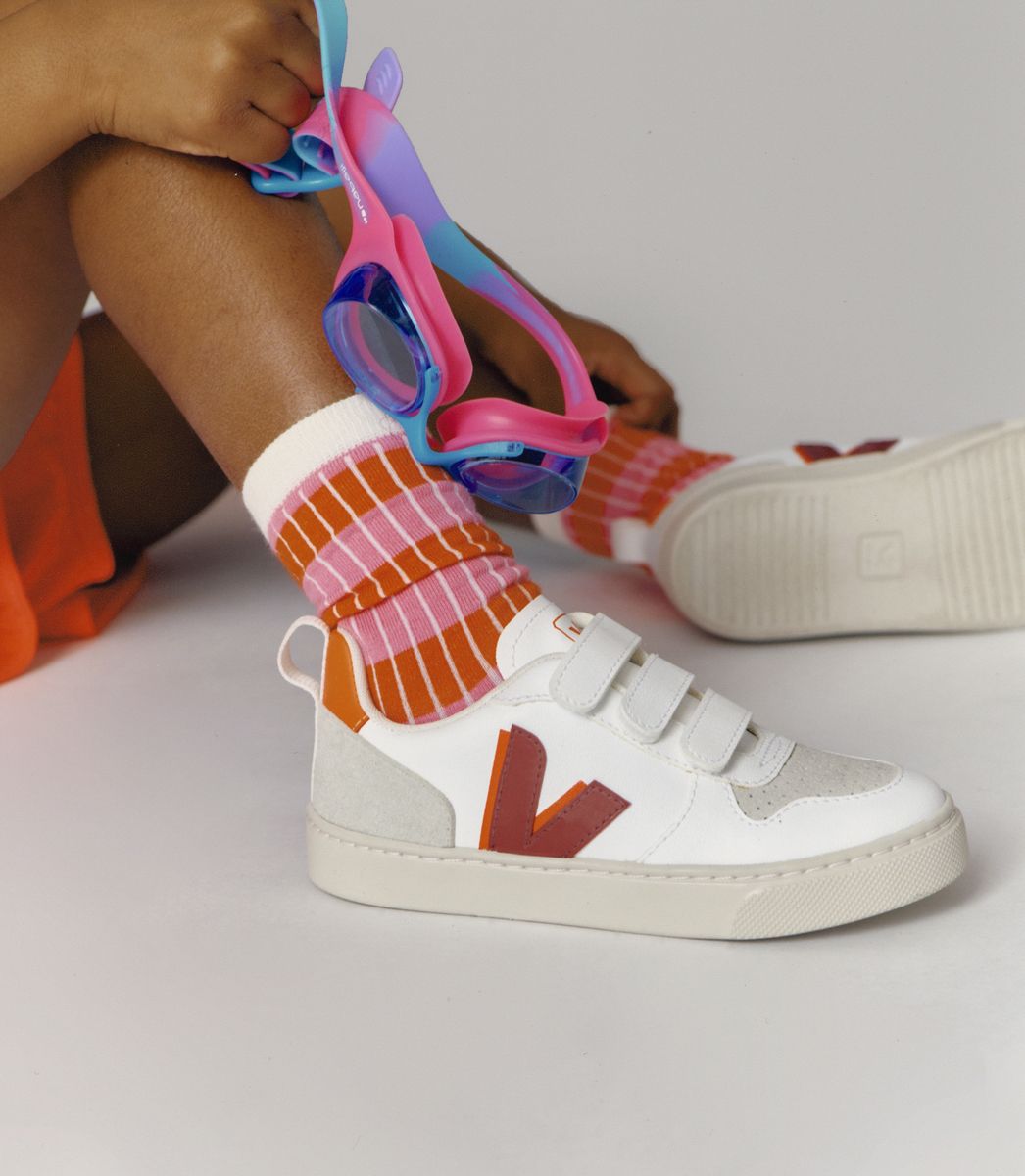 VEJA V-10 CWL WHITE MARSALA ORANGE FLUO | VJ24845