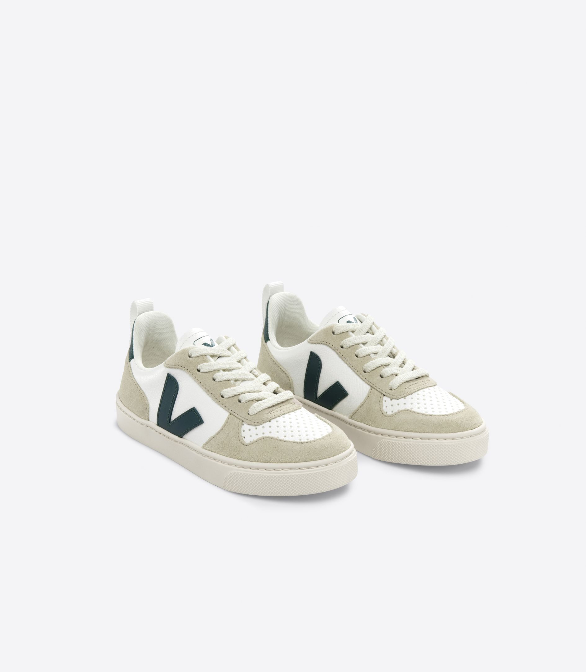 VEJA V-10 LACES LEATHER WHITE BRITTANY ALMOND | VJ24808