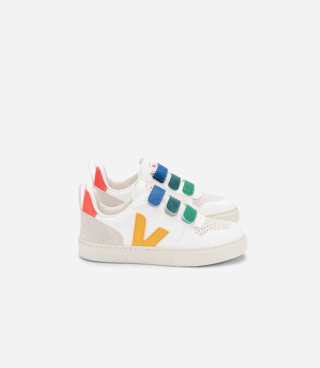 VEJA V-10 LEATHER MULTICO WHITE OURO | VJ24830