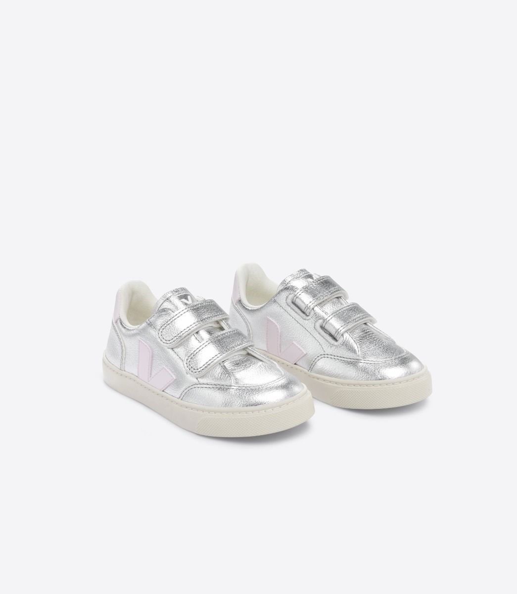 VEJA V-12 LEATHER SILVER LASSI | VJ24861