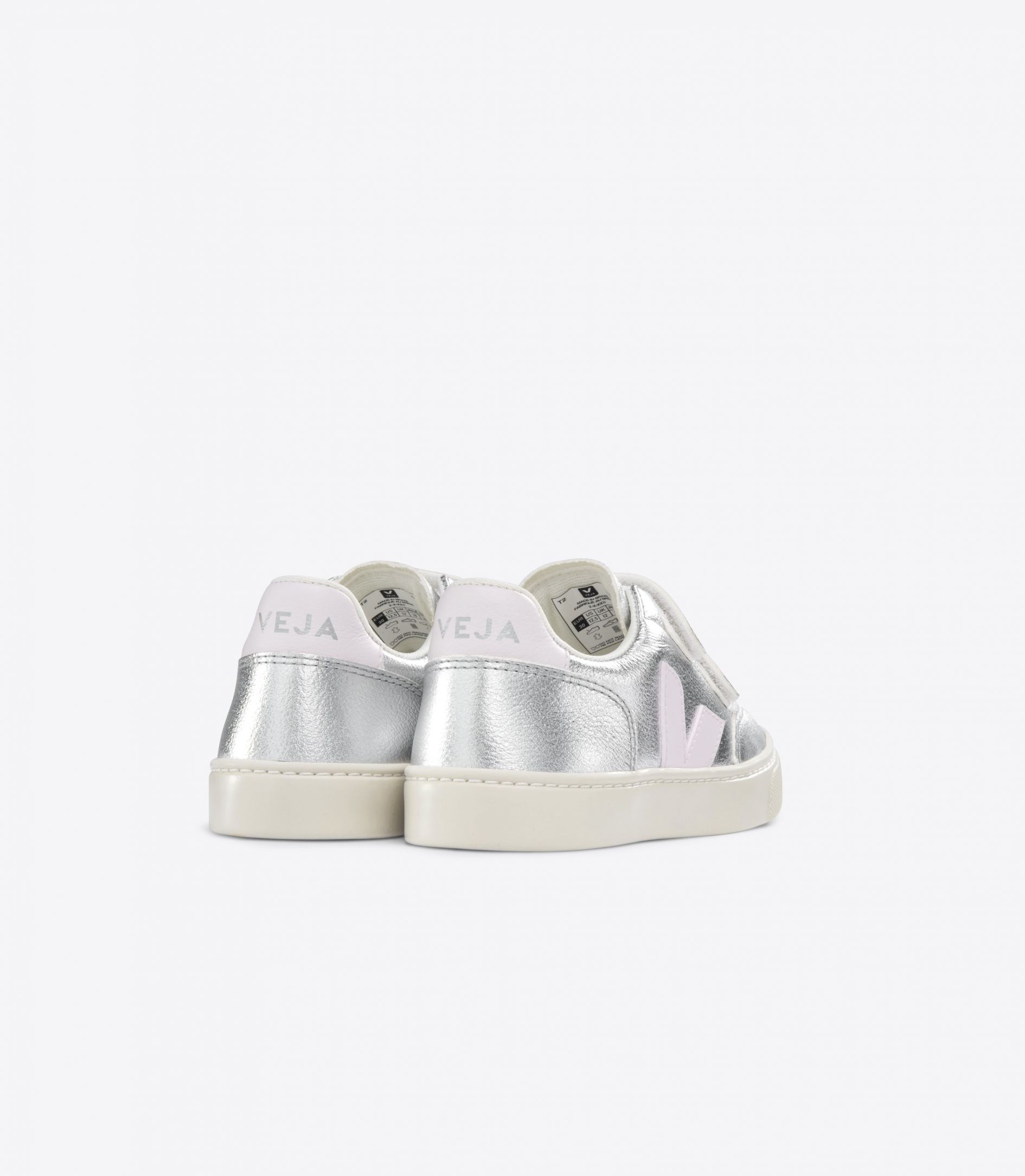 VEJA V-12 LEATHER SILVER LASSI | VJ24861