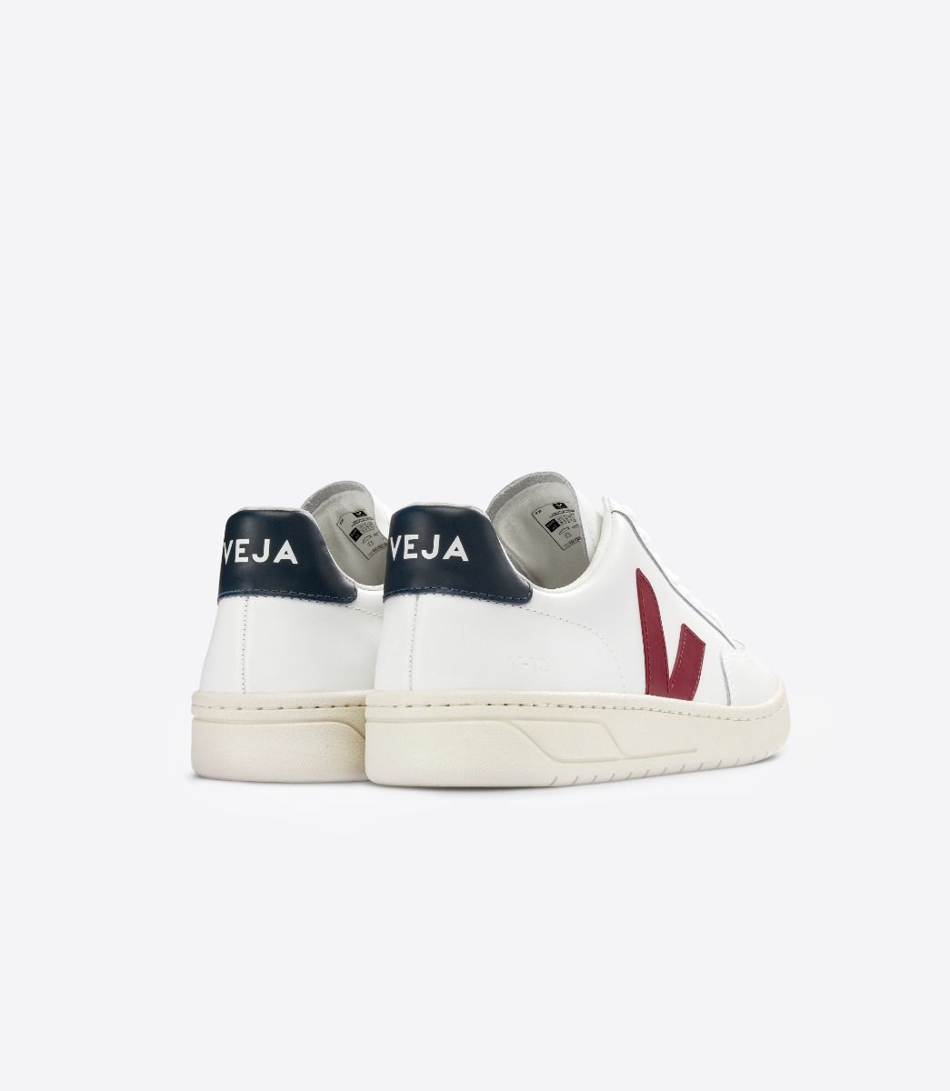 VEJA V-12 LEATHER WHITE MARSALA NAUTICO | VJ24595