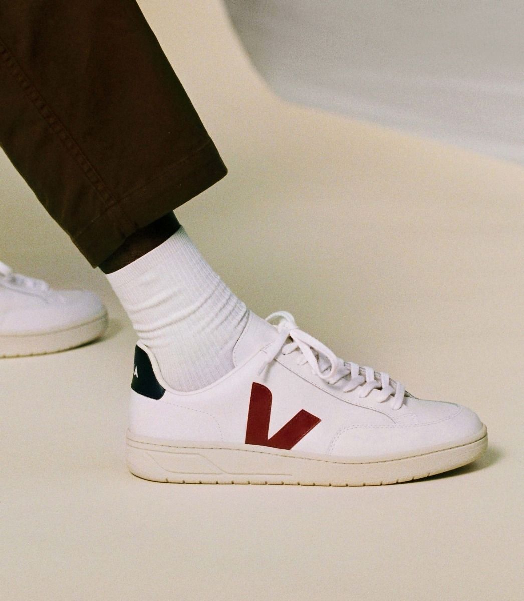 VEJA V-12 LEATHER WHITE MARSALA NAUTICO | VJ24595