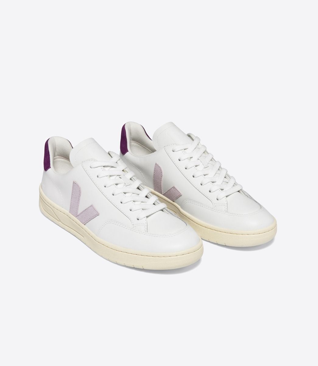 VEJA V-12 LEATHER WHITE PARME MAGENTA | VJ24591