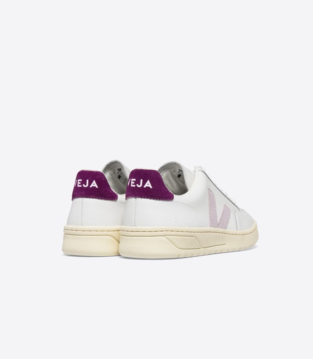 VEJA V-12 LEATHER WHITE PARME MAGENTA | VJ24591