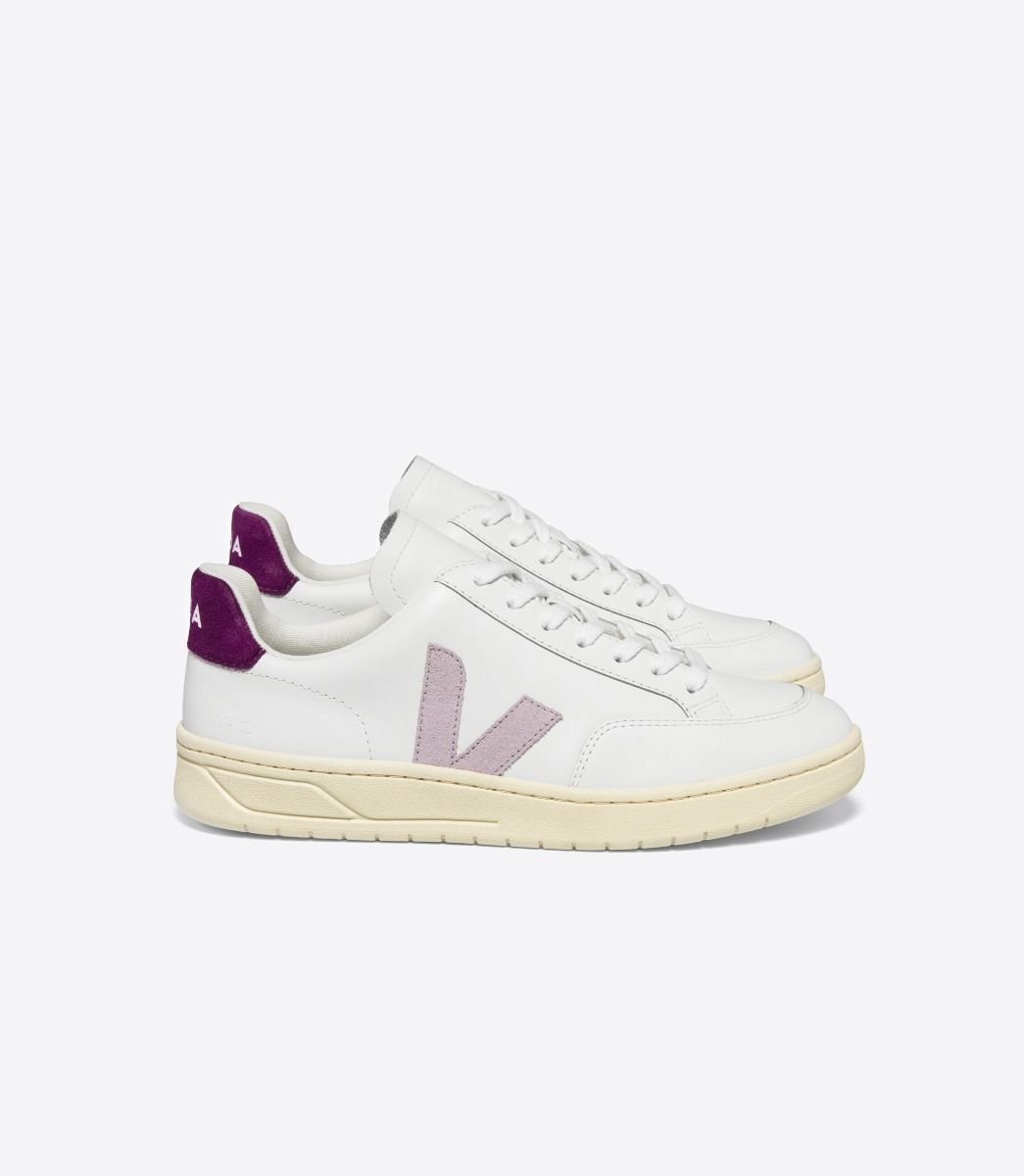 VEJA V-12 LEATHER WHITE PARME MAGENTA | VJ24591