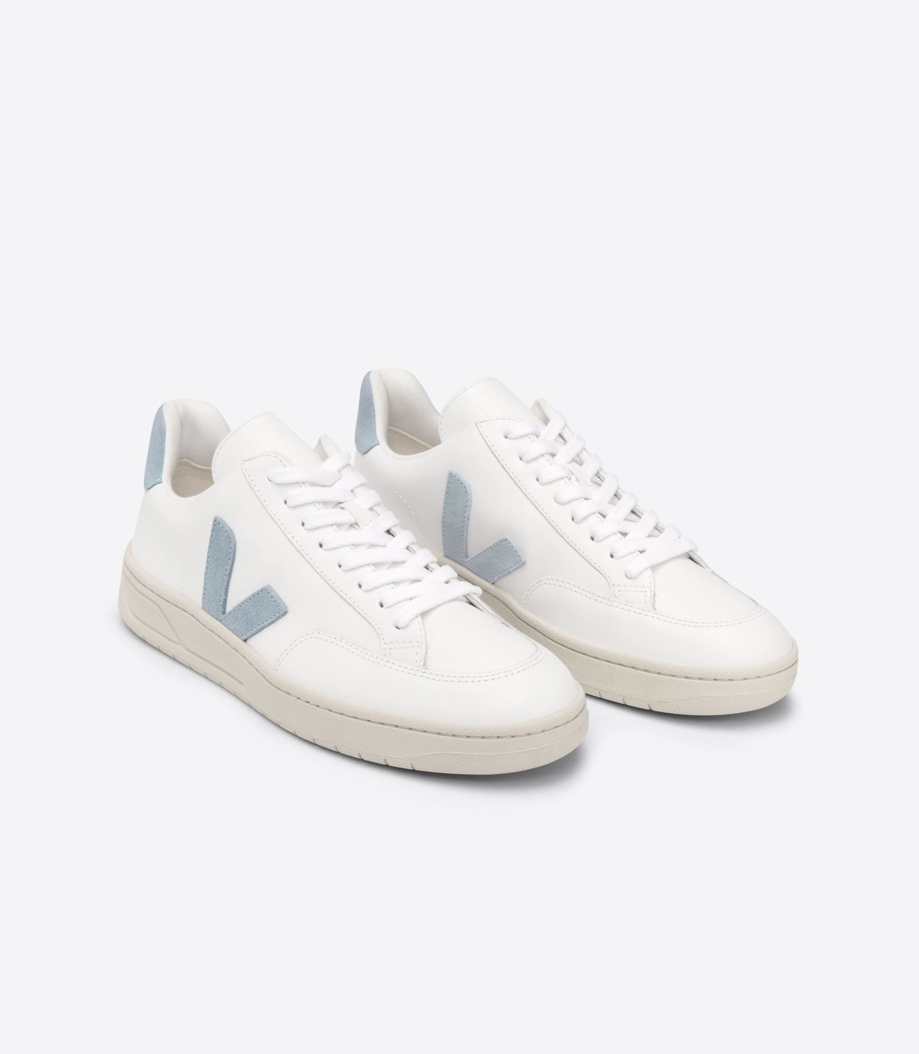 VEJA V-12 LEATHER WHITE STEEL | VJ24590