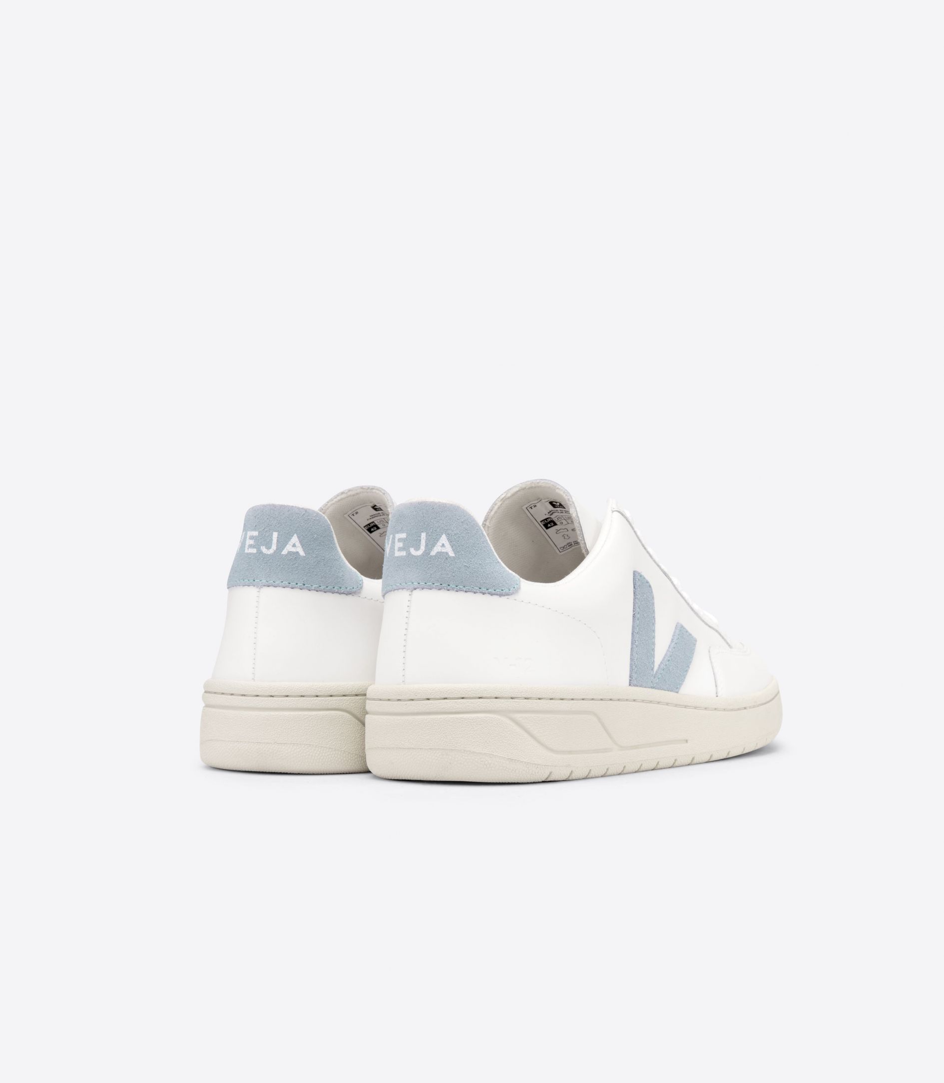 VEJA V-12 LEATHER WHITE STEEL | VJ24590