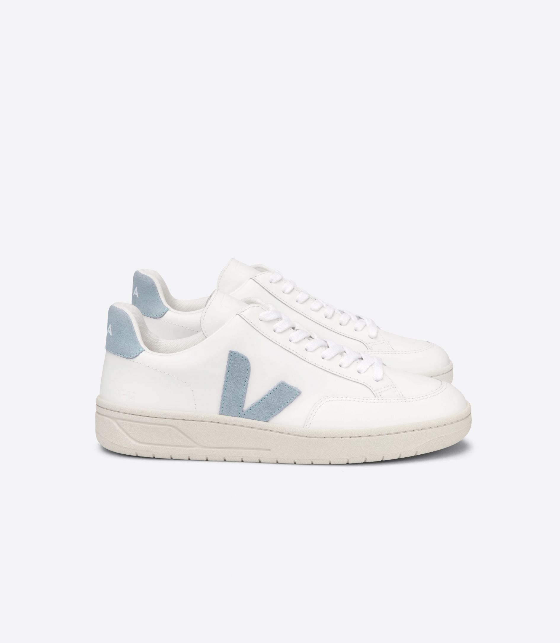 VEJA V-12 LEATHER WHITE STEEL | VJ24590