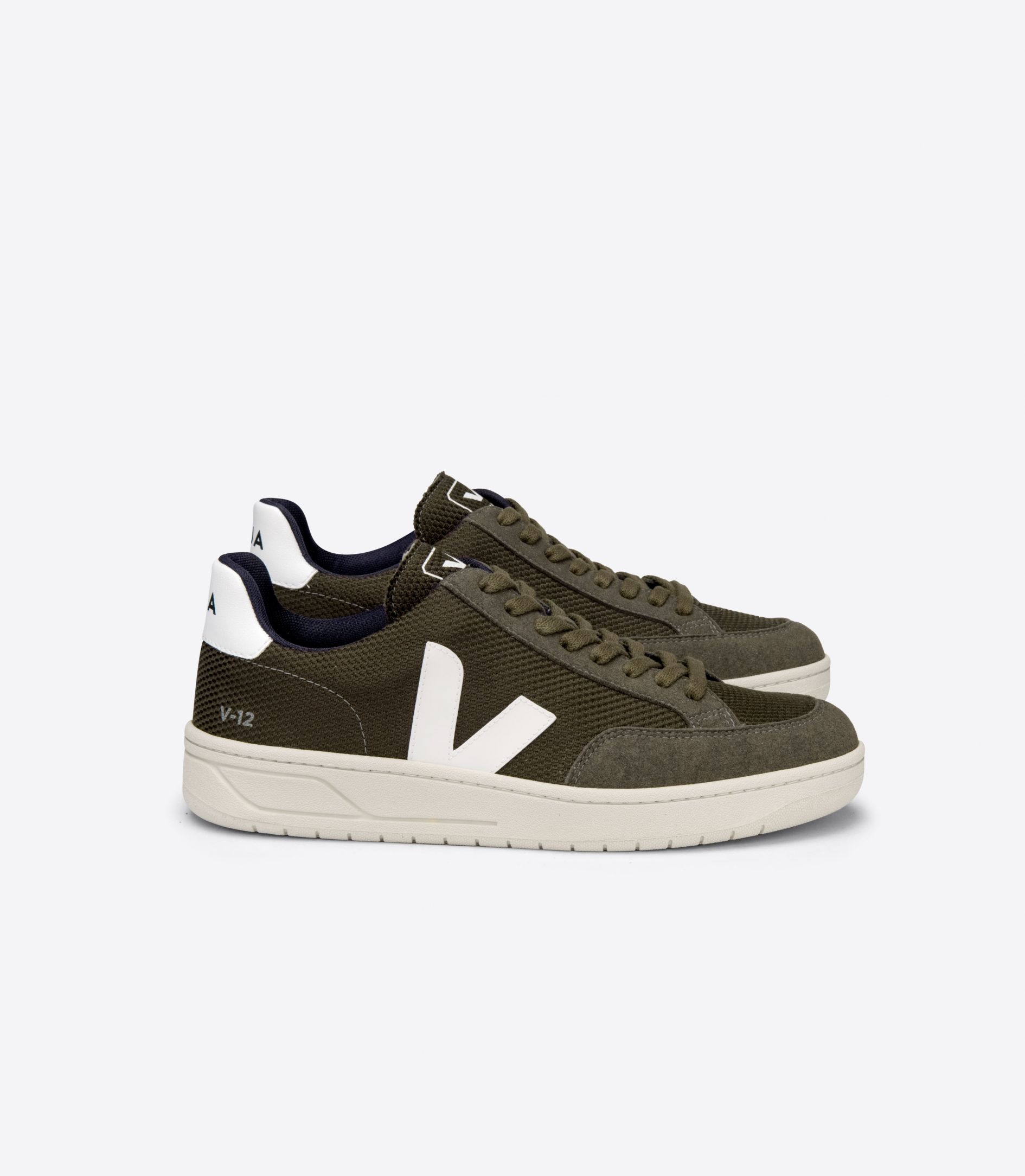 VEJA V-12 VEGAN B-MESH OLIVE WHITE | VJ24580