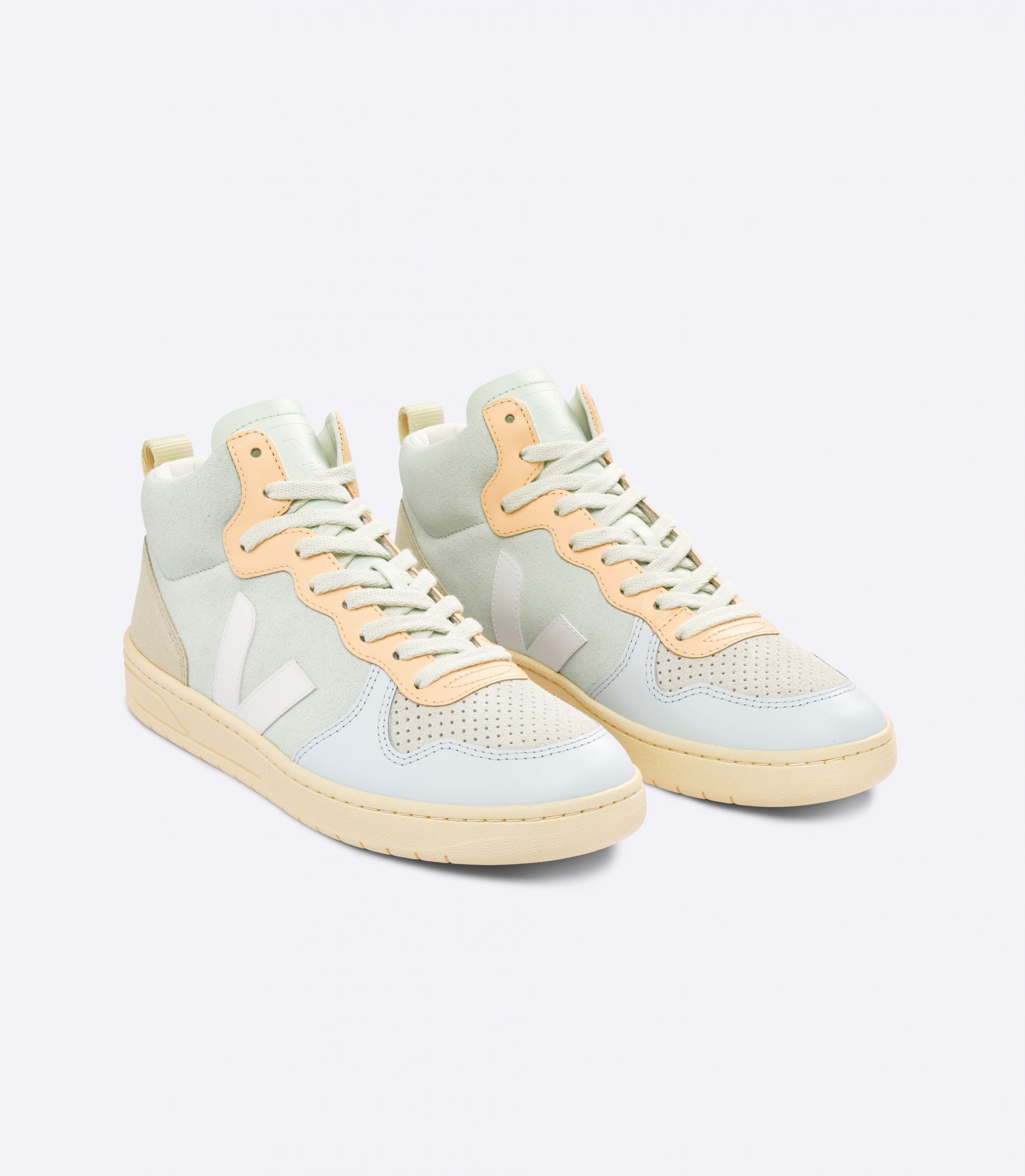 VEJA V-15 SUEDE JADE WHITE MULTICO | VJ24633