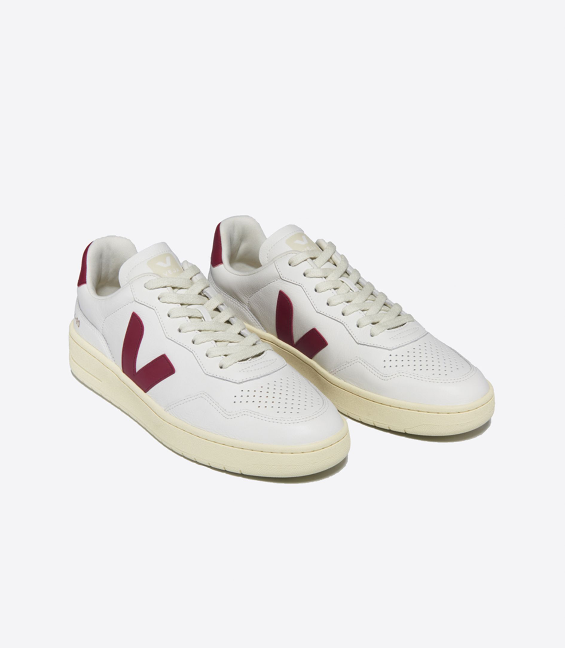 VEJA V-90 LEATHER WHITE MARSALA | VJ24567