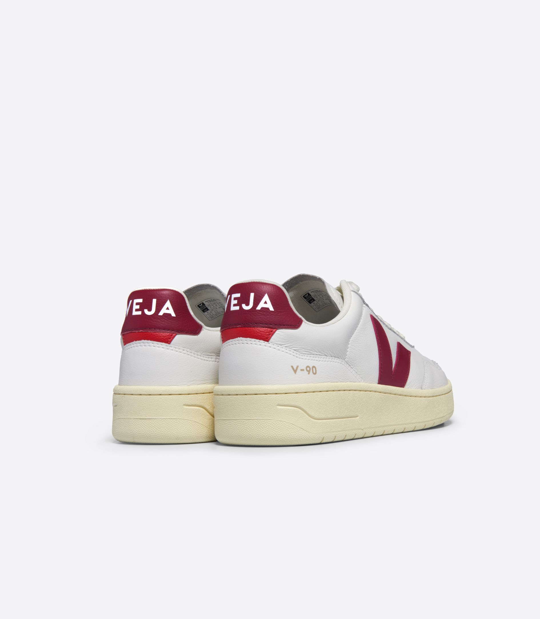 VEJA V-90 LEATHER WHITE MARSALA | VJ24567