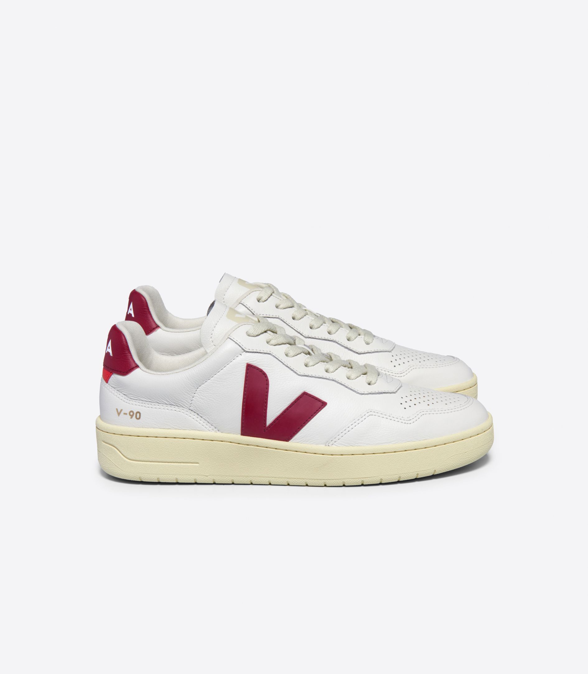 VEJA V-90 LEATHER WHITE MARSALA | VJ24567