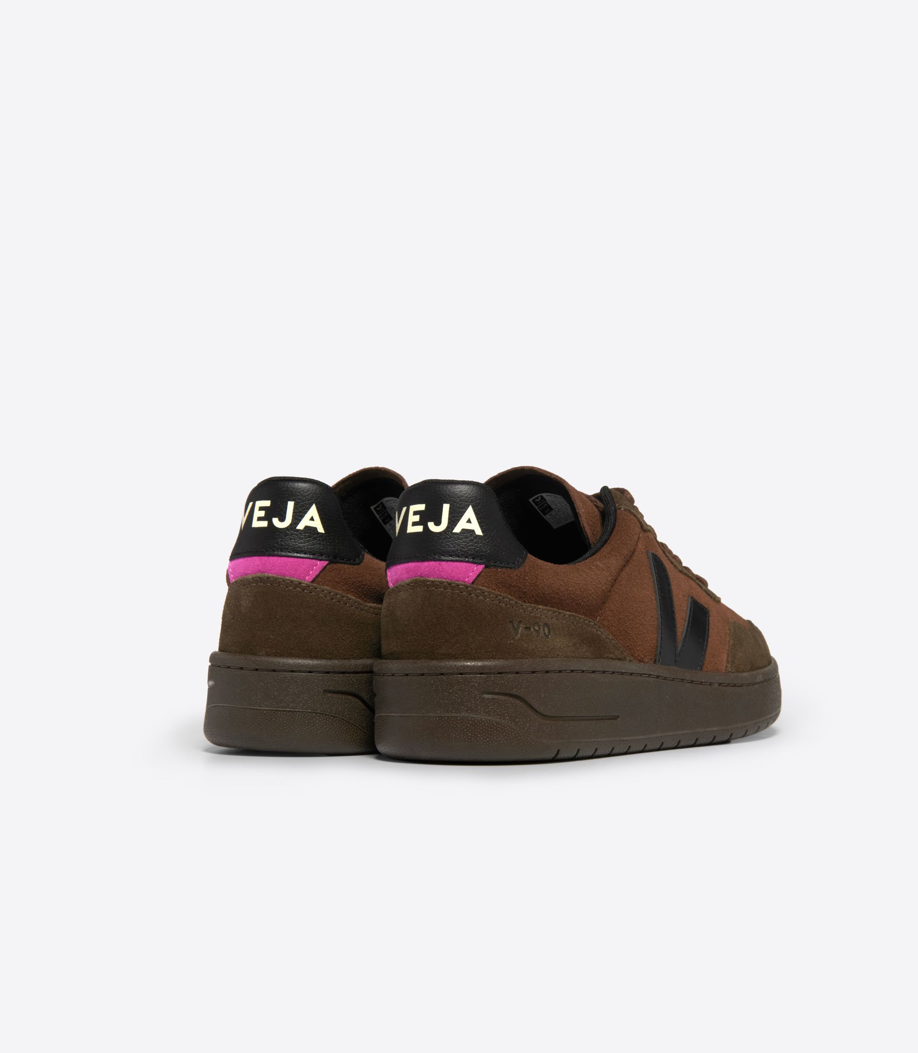 VEJA V-90 SUEDE WALNUT BLACK | VJ24569